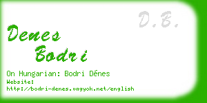 denes bodri business card